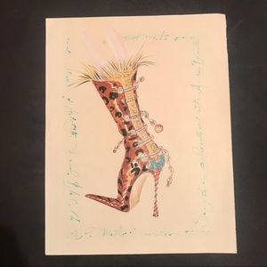 Manolo Blahnik sketchbook print. 9X12 in size